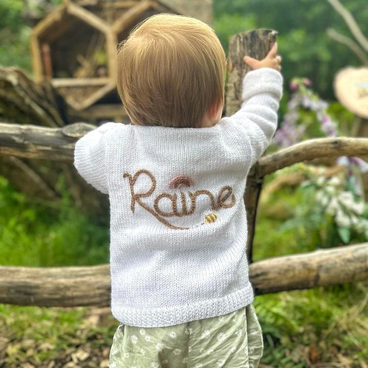 Cream 6-12 month hand knit cardigan