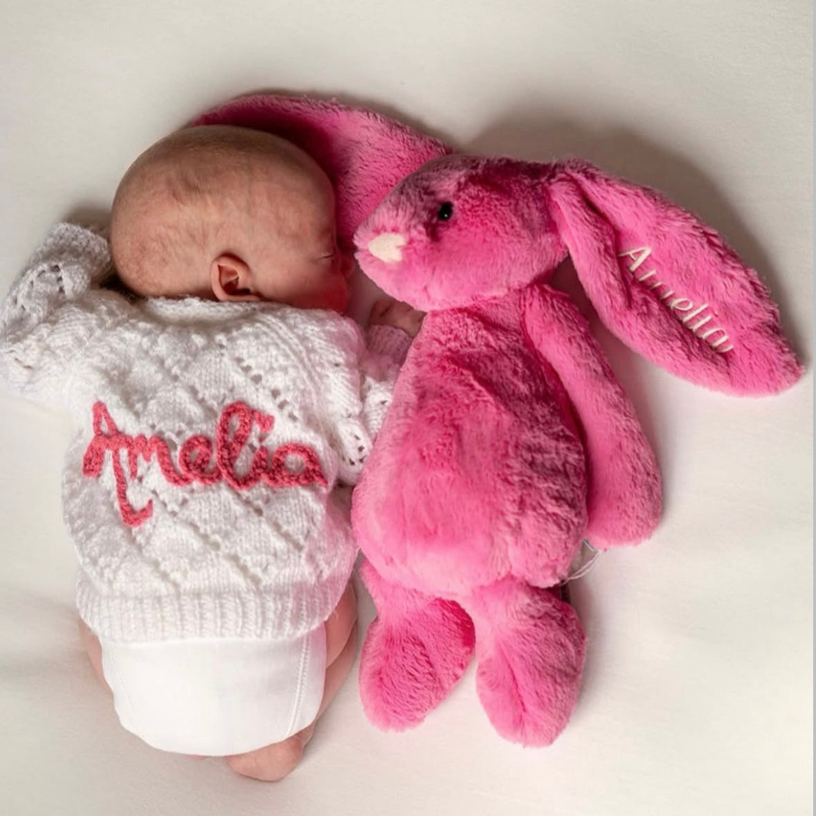 soft pink newborn hand knit cardigan