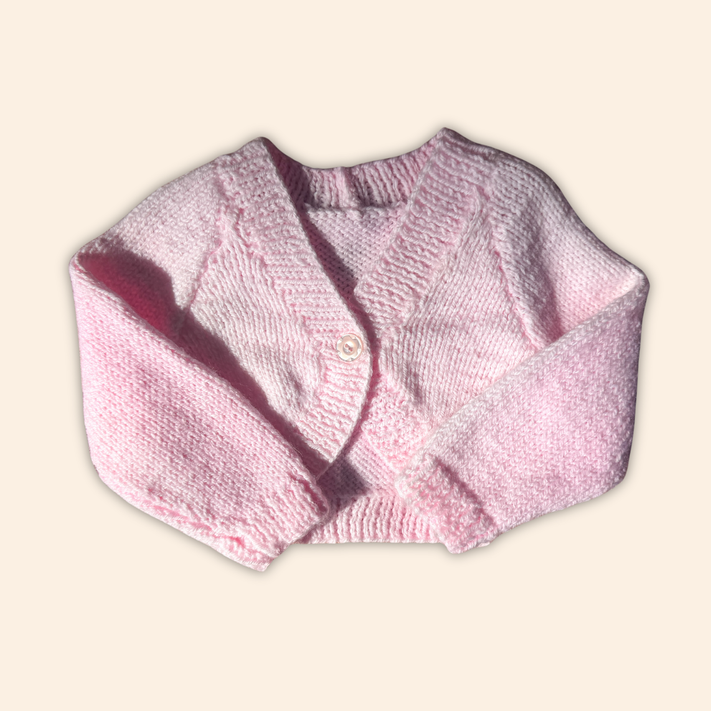 pink 0-3 months hand knit cardigan