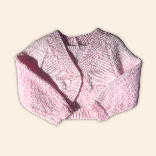 pink 0-3 months hand knit cardigan