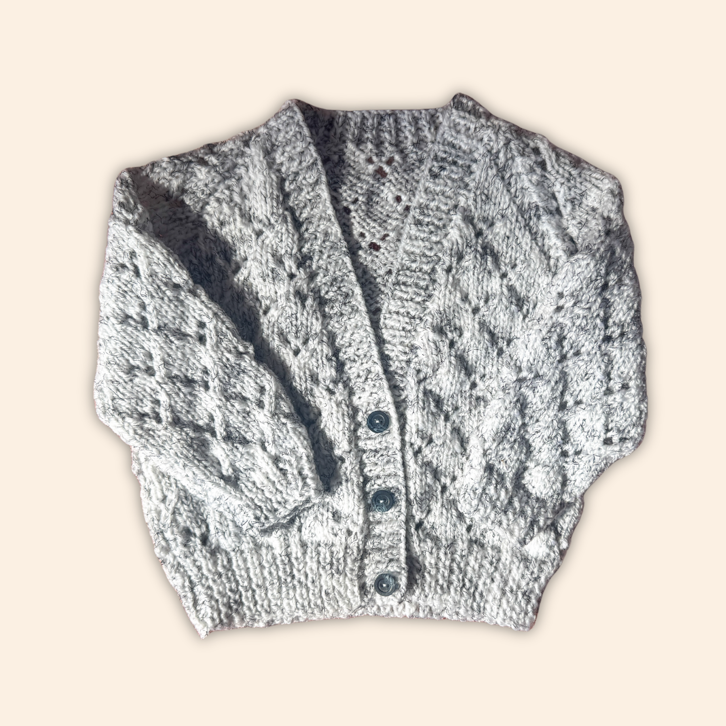 grey 3-6 months hand knit cardigan