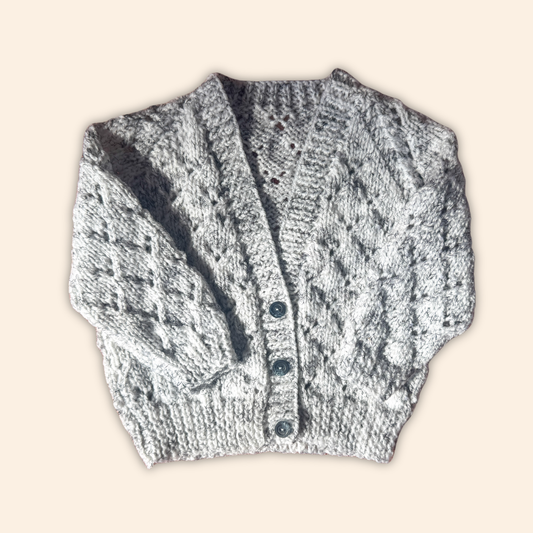 grey 3-6 months hand knit cardigan