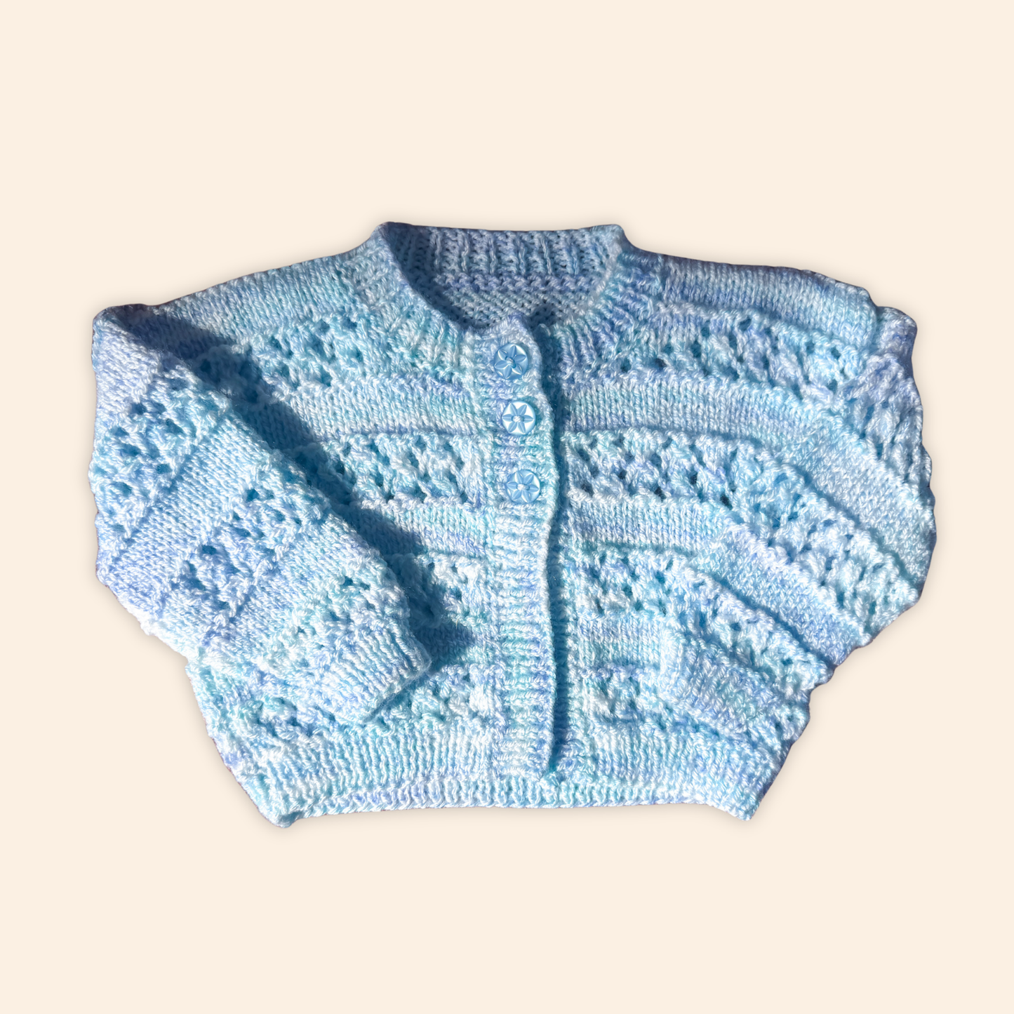 blue 3-6 months hand knit cardigan