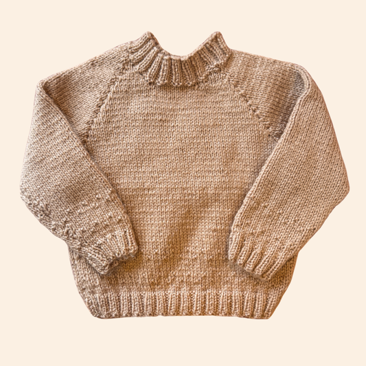 Oatmeal brown 3-6 month hand knit jumper