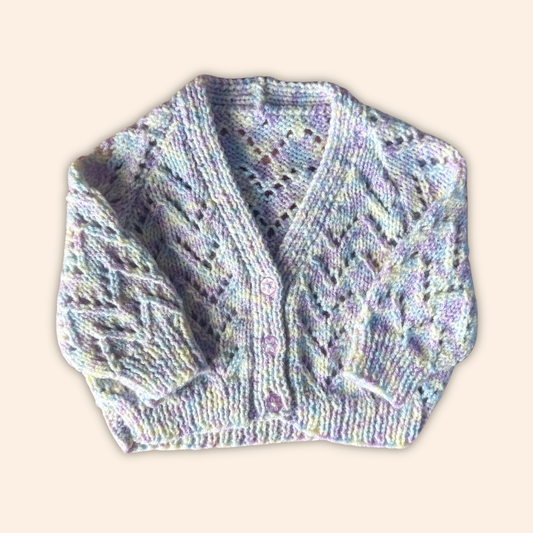 rainbow 3-6 months hand knit cardigan