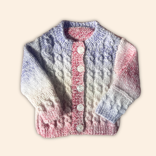 rainbow 3-6 months hand knit cardigan