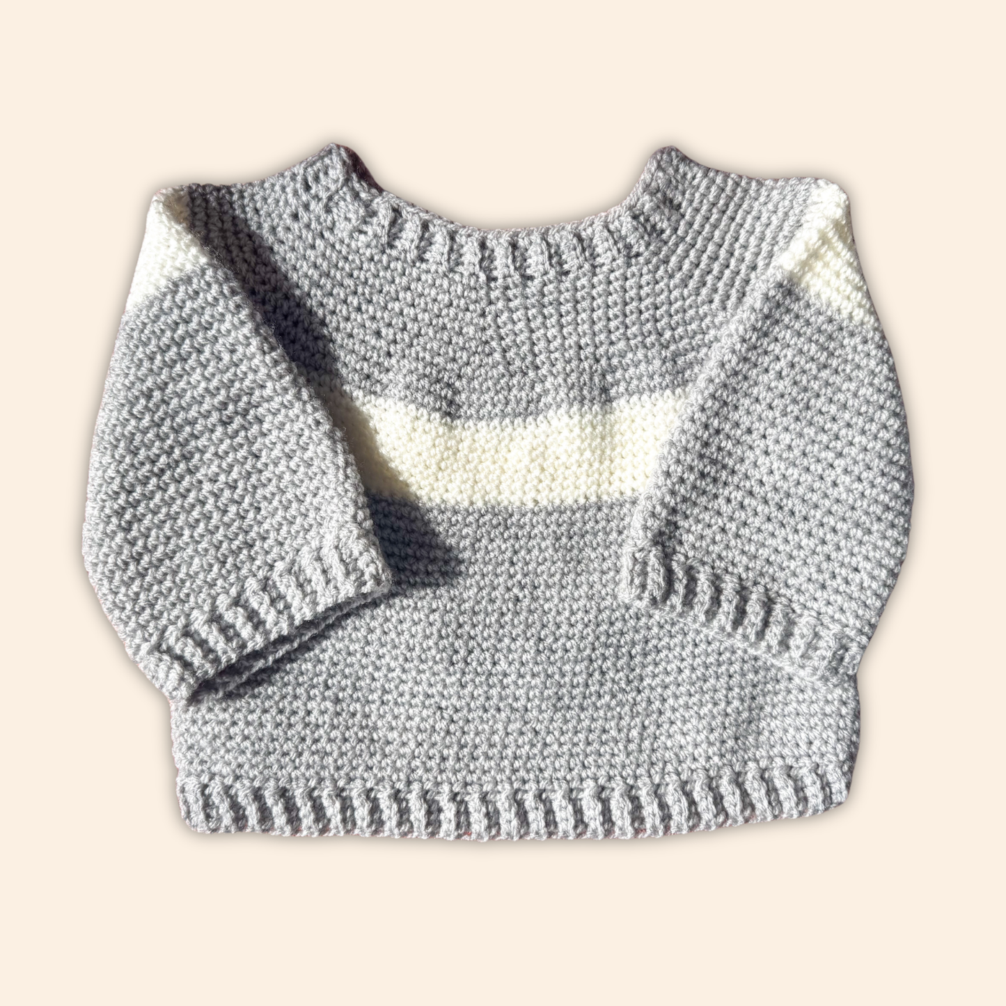 grey 6-12 months hand knit jumper