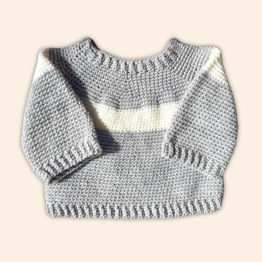 grey 6-12 months hand knit jumper