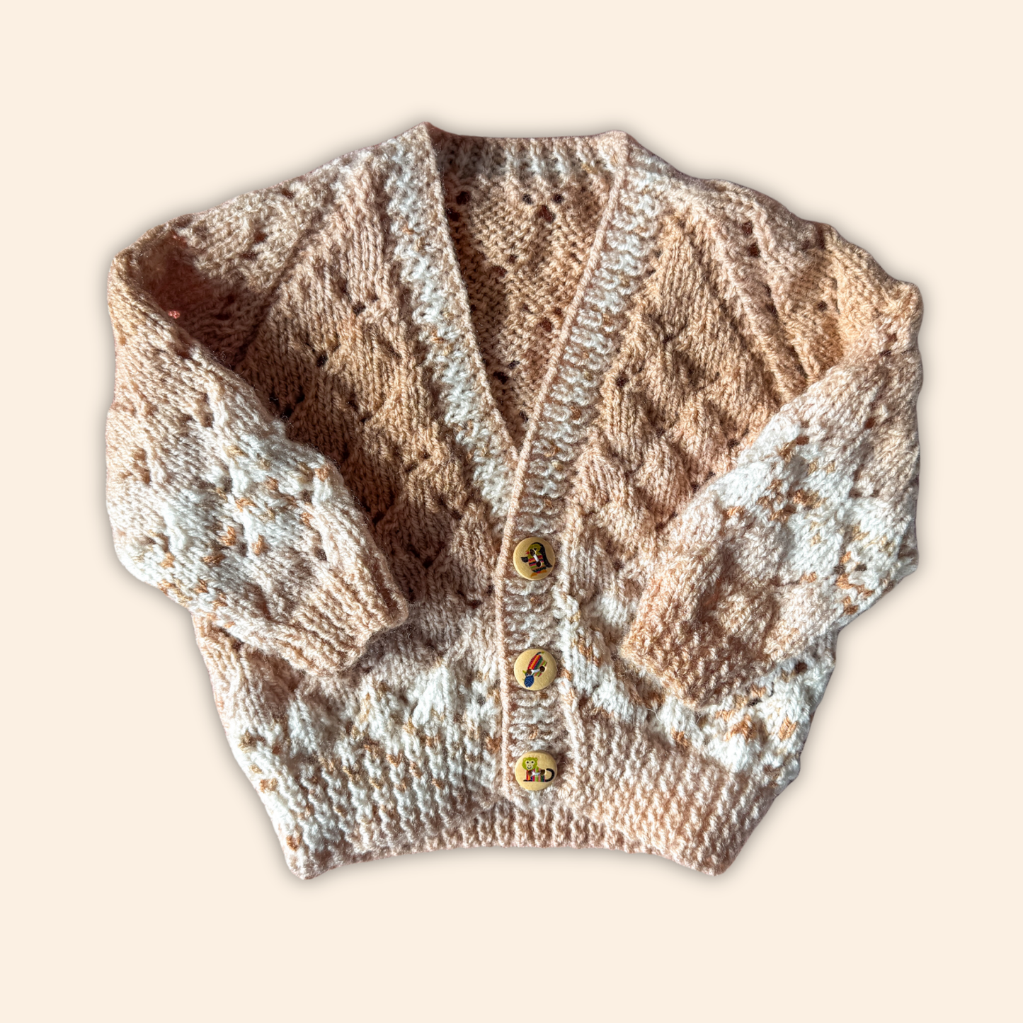 brown 3-6 months hand knit cardigan