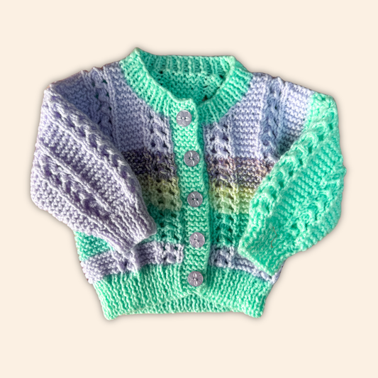retro 0-3 months hand knit cardigan
