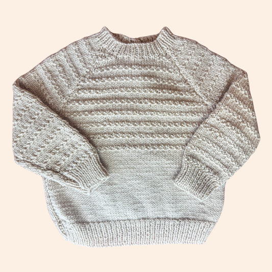 oatmeal 1-2 years hand knit jumper
