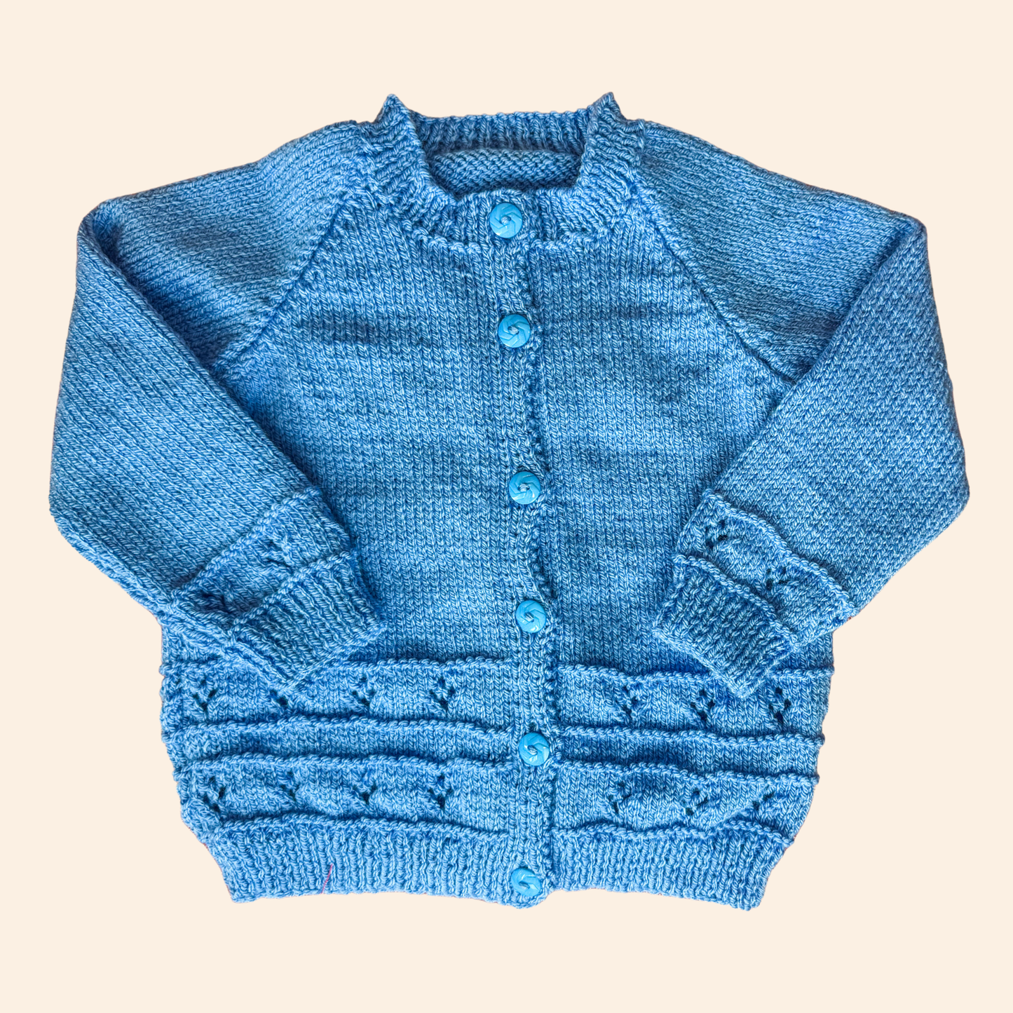 blue 1-2 years hand knit cardigan