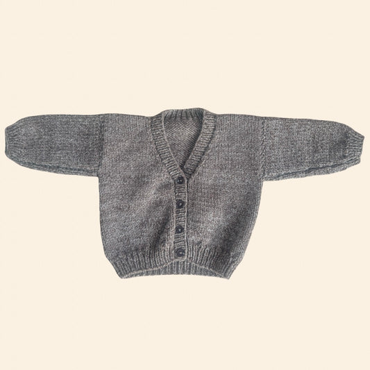 brown 3-6 month hand knit cardigan