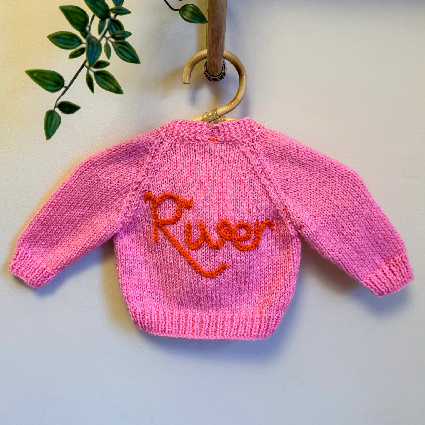cream 3-6 month hand knit cardigan