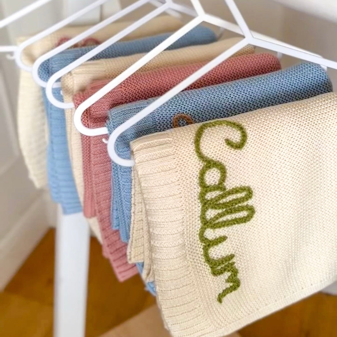 hand-embroidered baby blankets