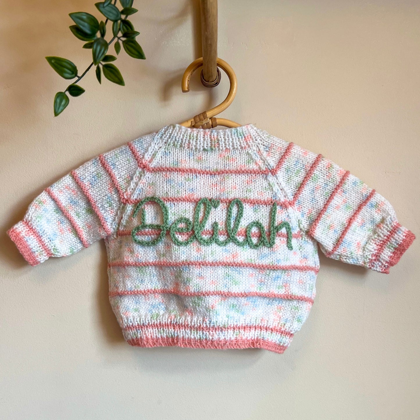 blue 6-12 month hand knit cardigan