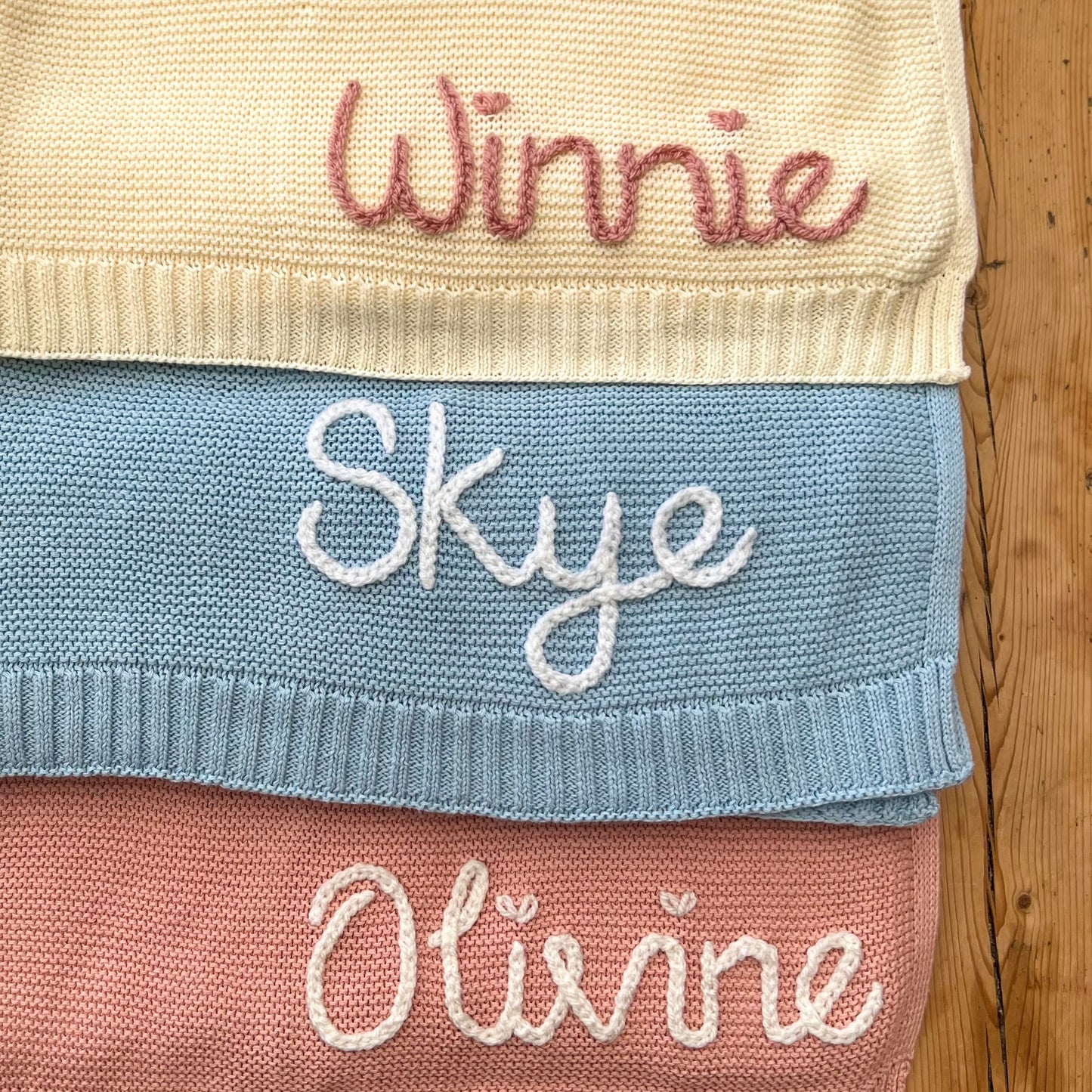 hand-embroidered baby blankets