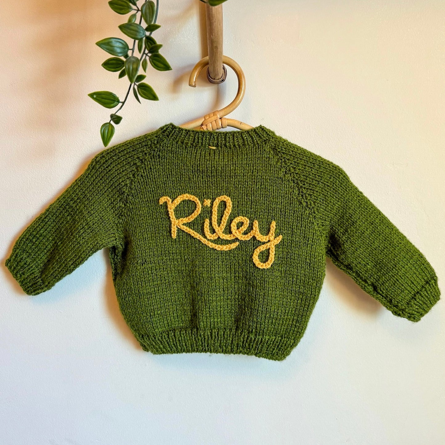 blue 6-12 month hand knit cardigan