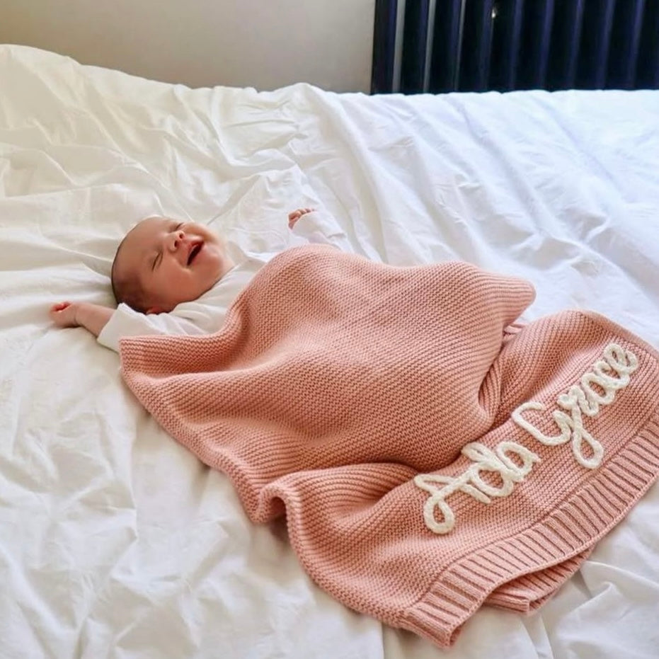 hand-embroidered baby blankets