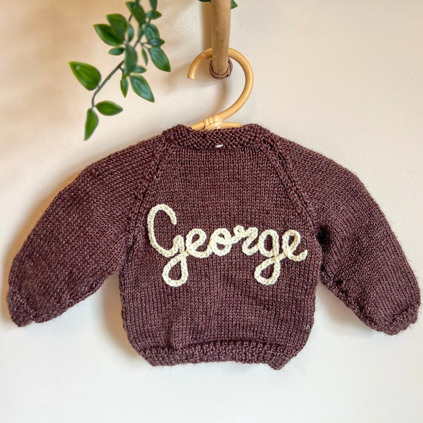 apricot pink 0-3 month hand-knit cardigan (Copy)