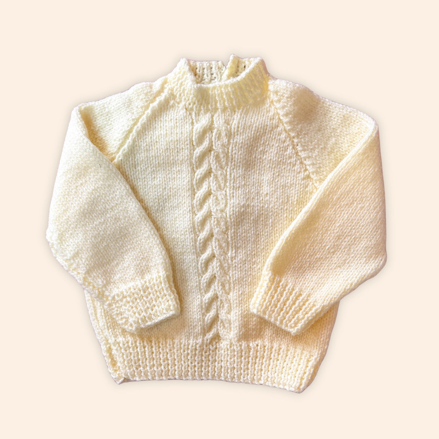 cream 3-6 month hand knit jumper