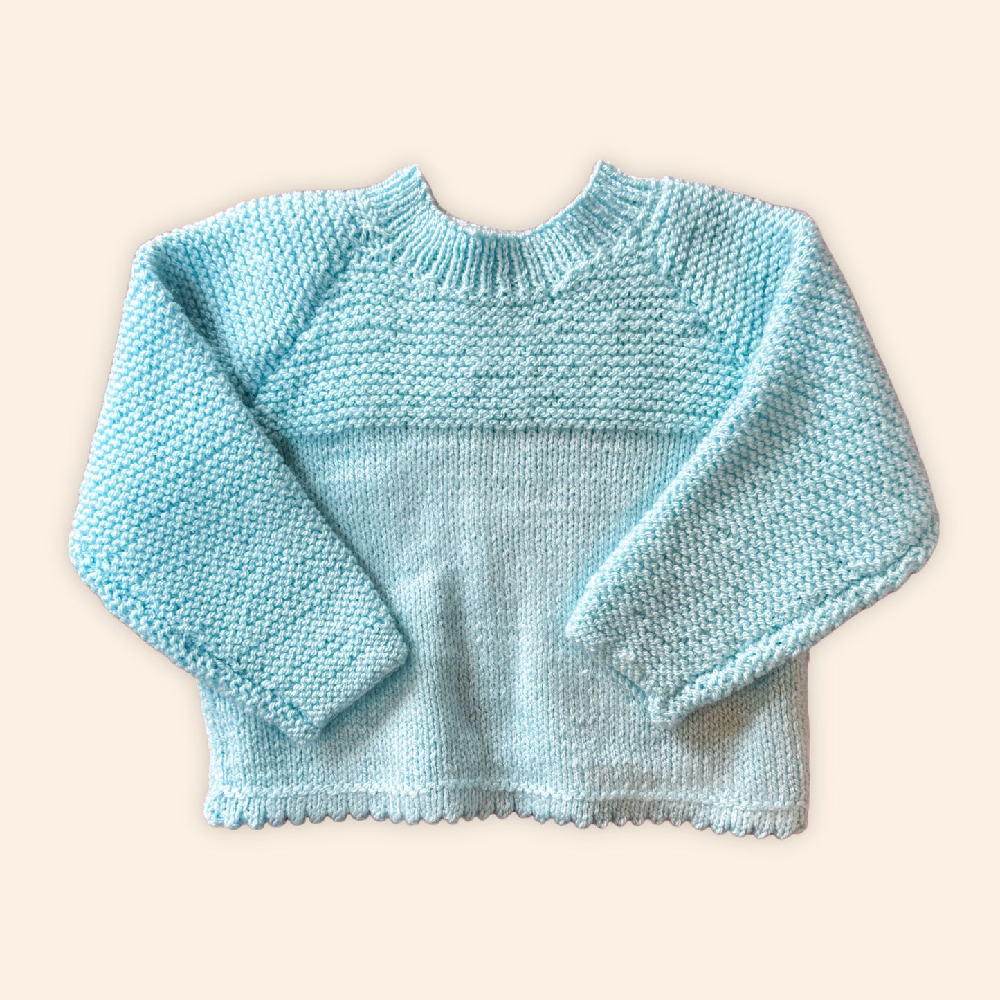 turquoise blue 6-12 month hand knit jumper