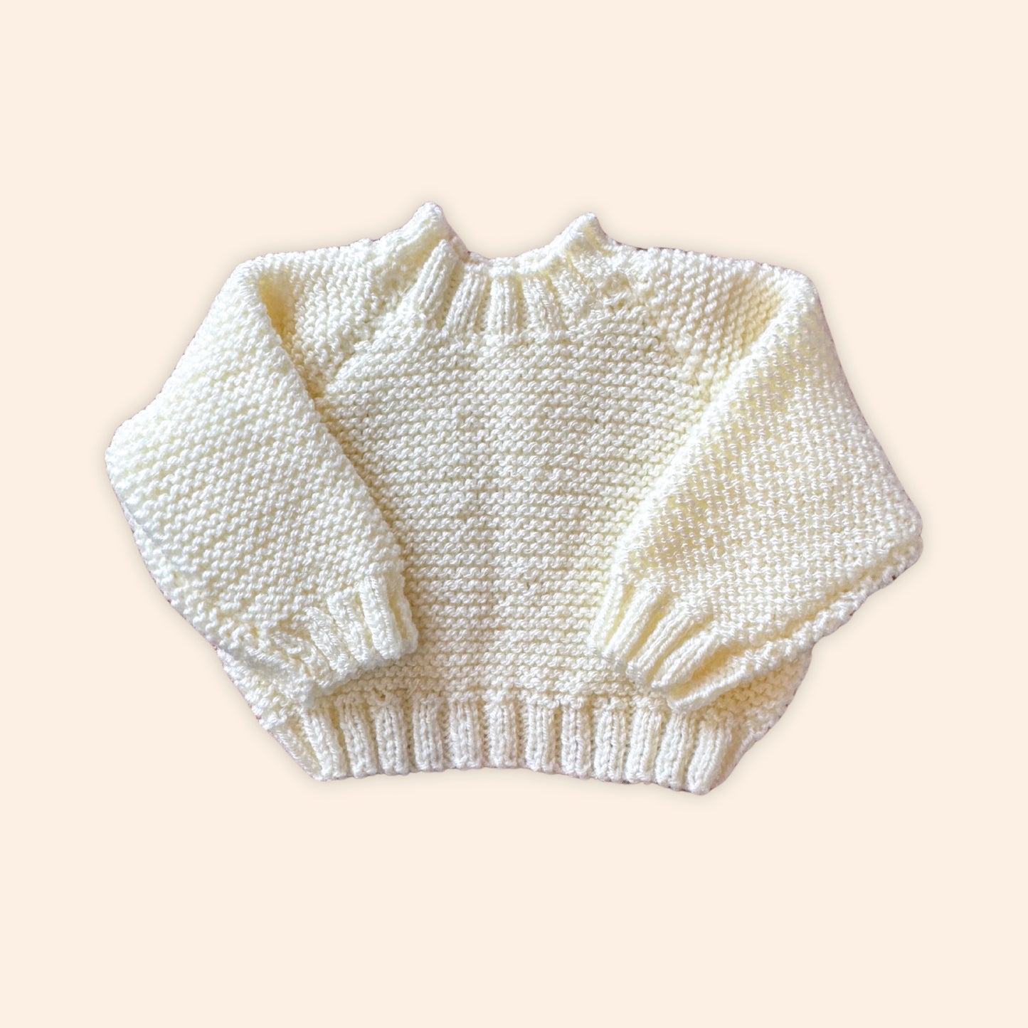 cream 0-3 month hand knit jumper