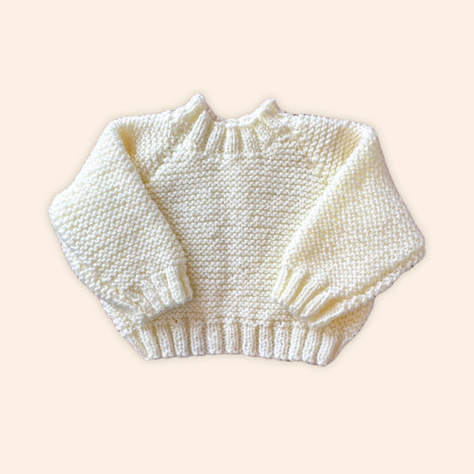 cream 0-3 month hand knit jumper