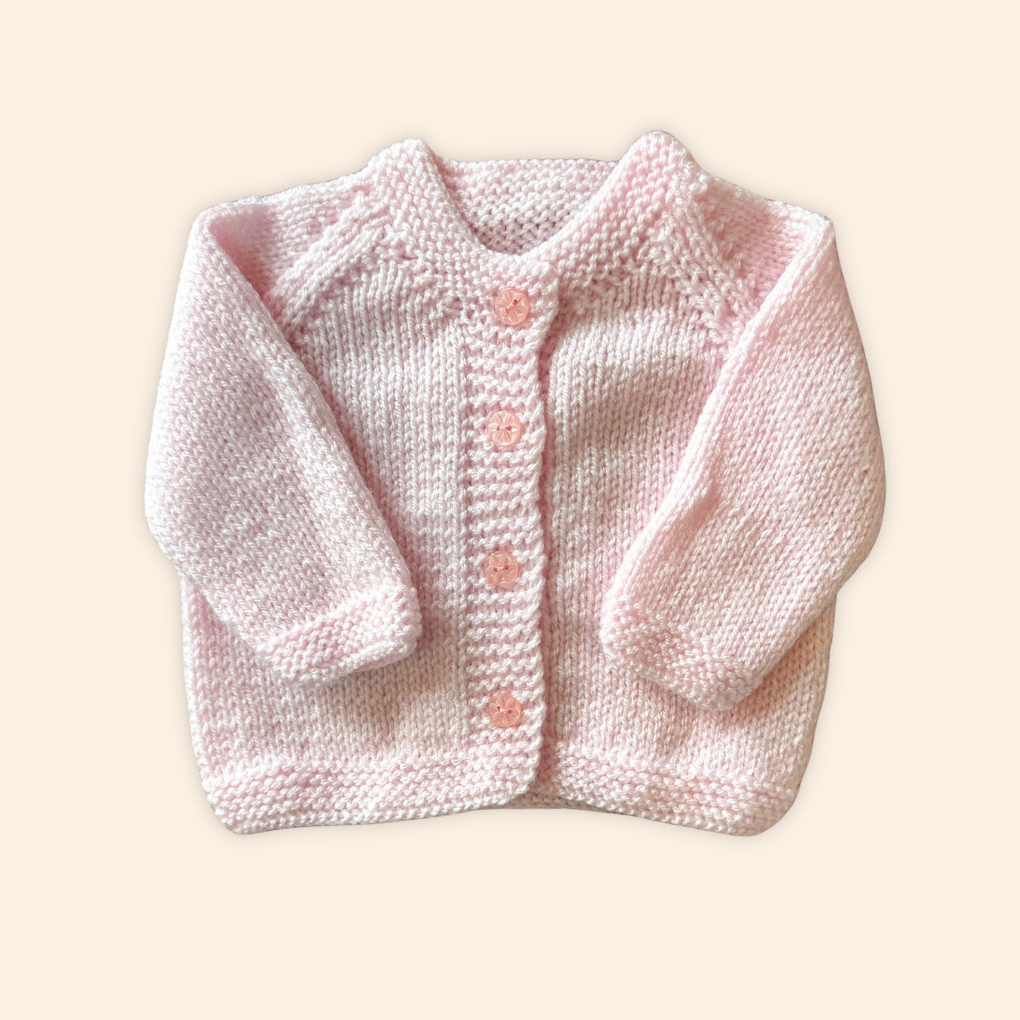 pink 0-3 month hand knit cardigan