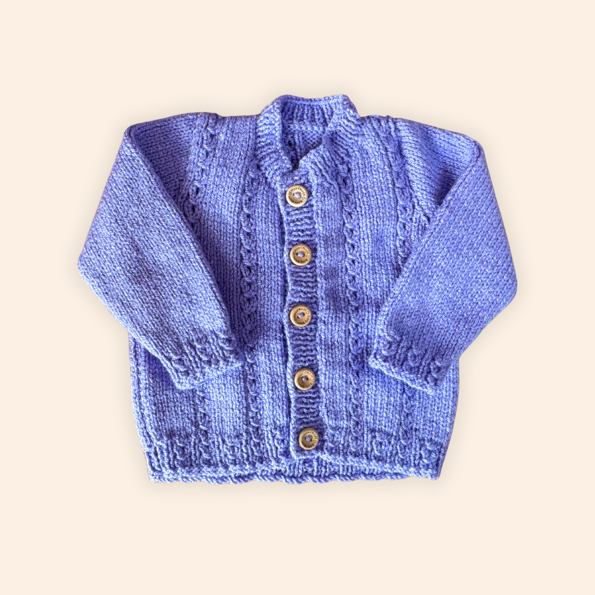iris 3-6 month hand knit cardigan