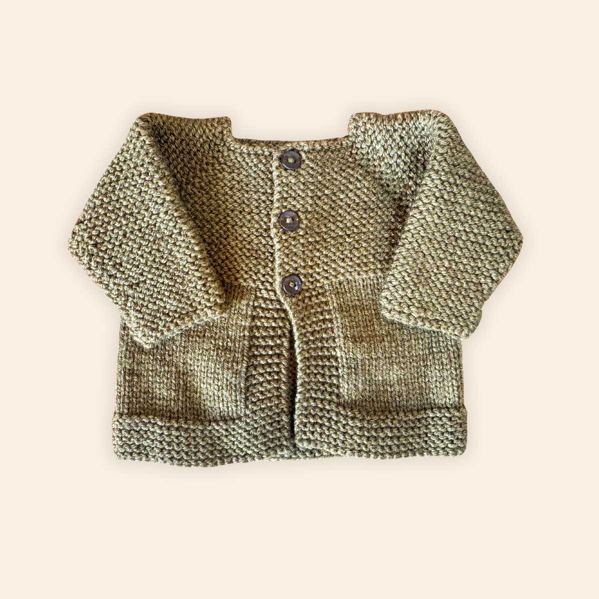 brown newborn hand knit cardigan (Copy)