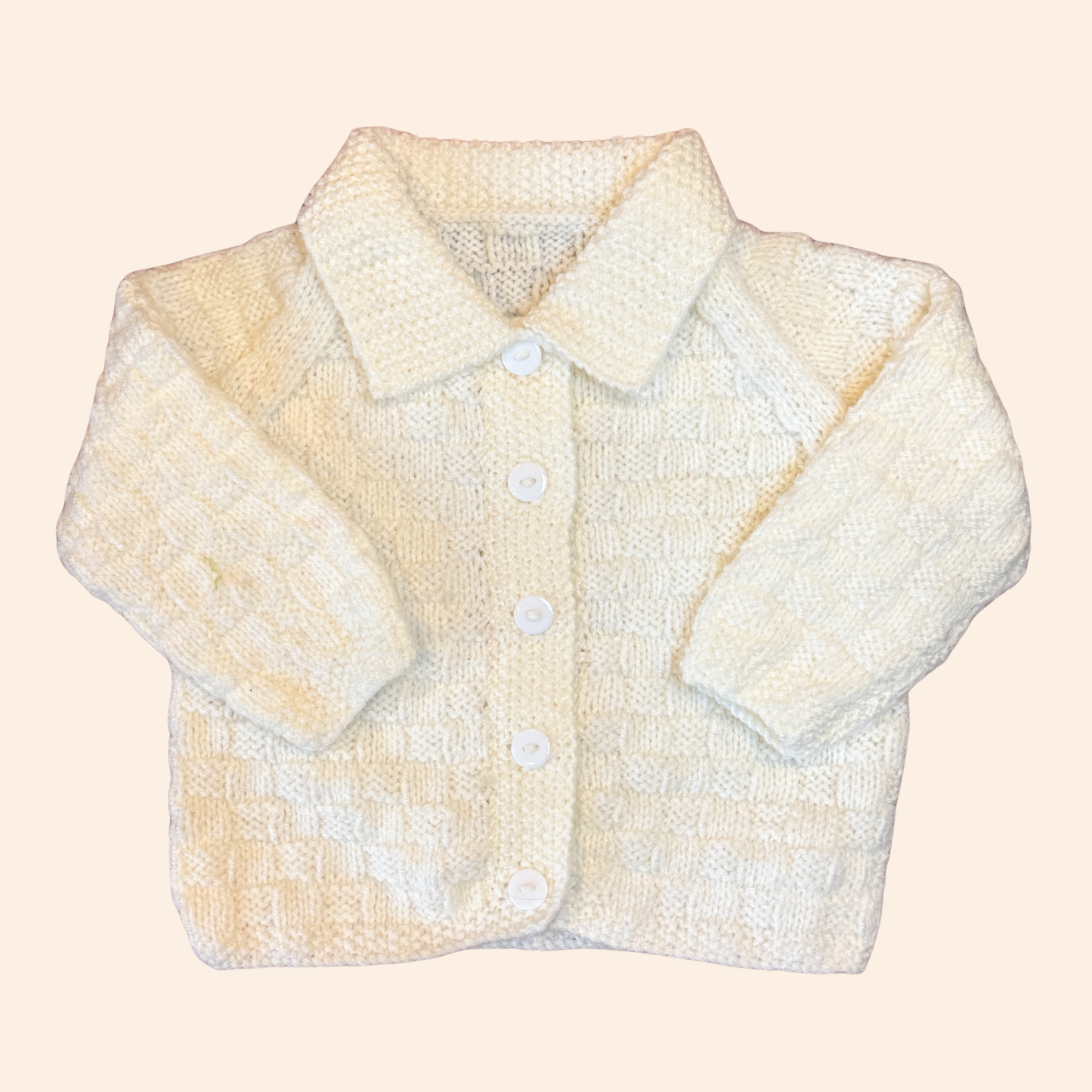 Cream 6-12 month hand knit cardigan