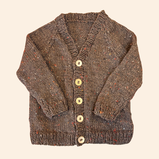 Brown 1-2 years hand knit cardigan