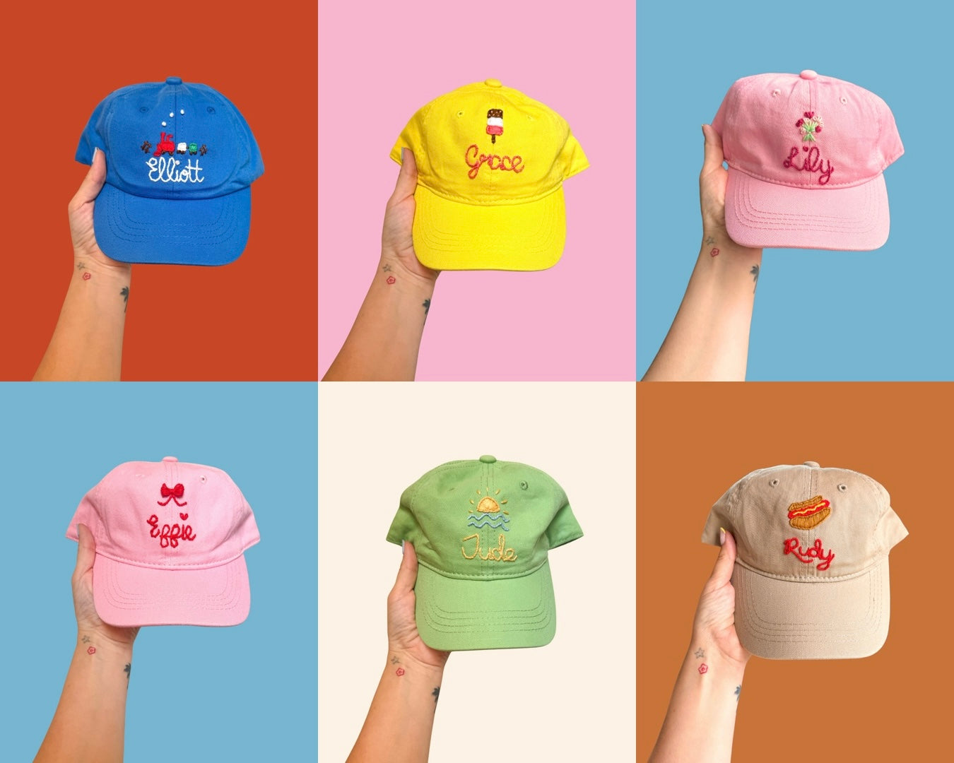 hand-embroidered kids cap