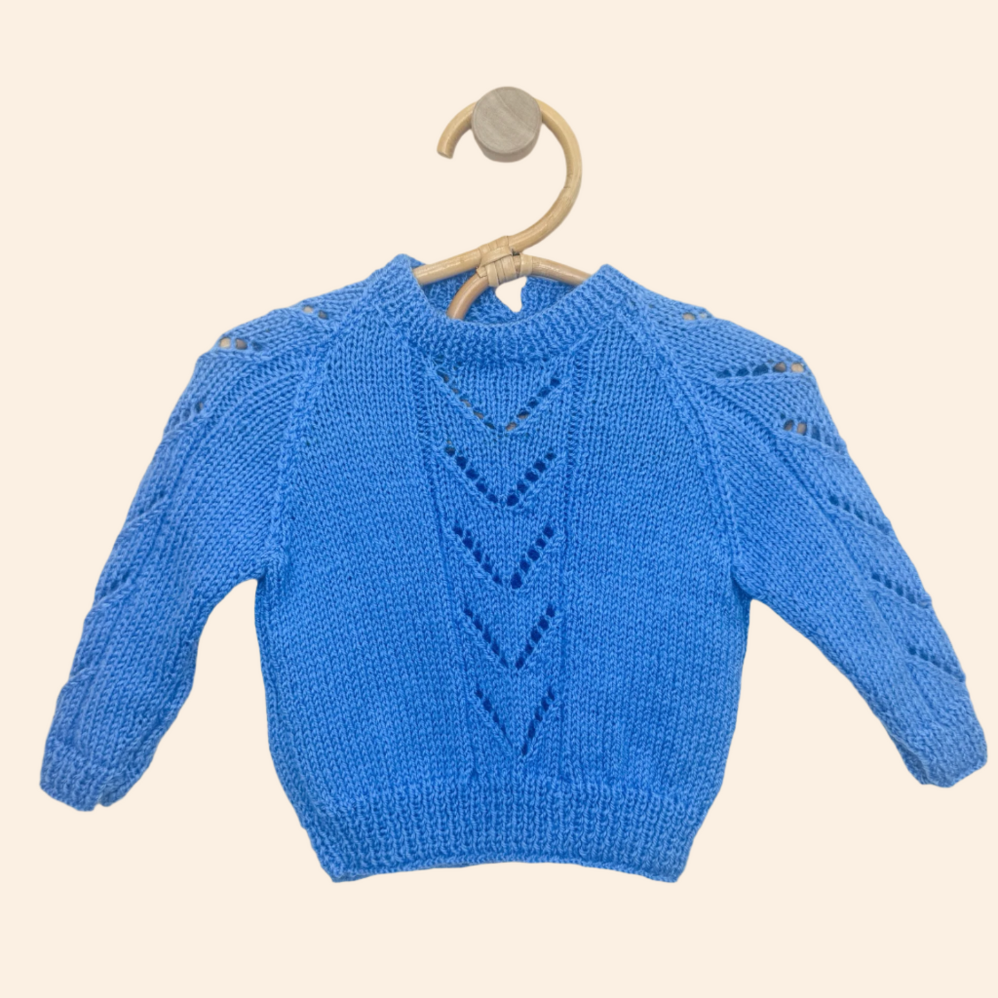 blue 3-6 month hand knit jumper