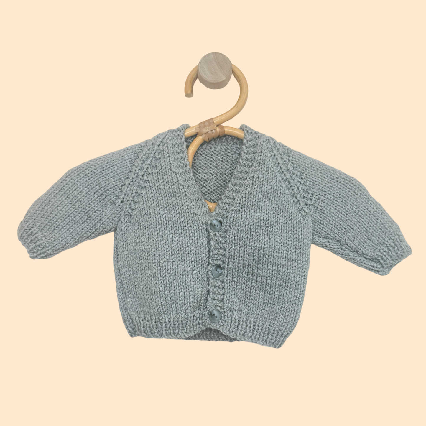 grey newborn hand knit cardigan